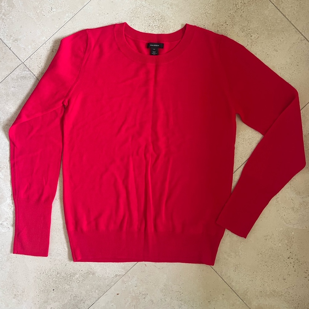 Halogen Vibrant Red Crewneck Sweater, NWOT